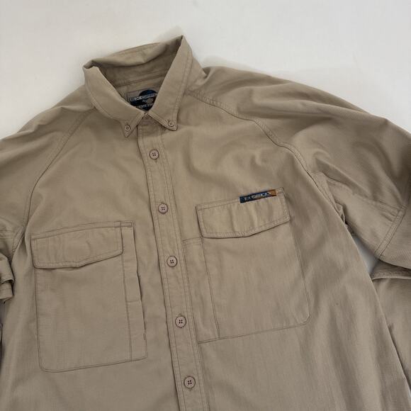 VTG ExOfficio Shirt Mens Medium Button Up Roll Tab Vented Fishing Outdoors NYLON - Picture 2 of 9
